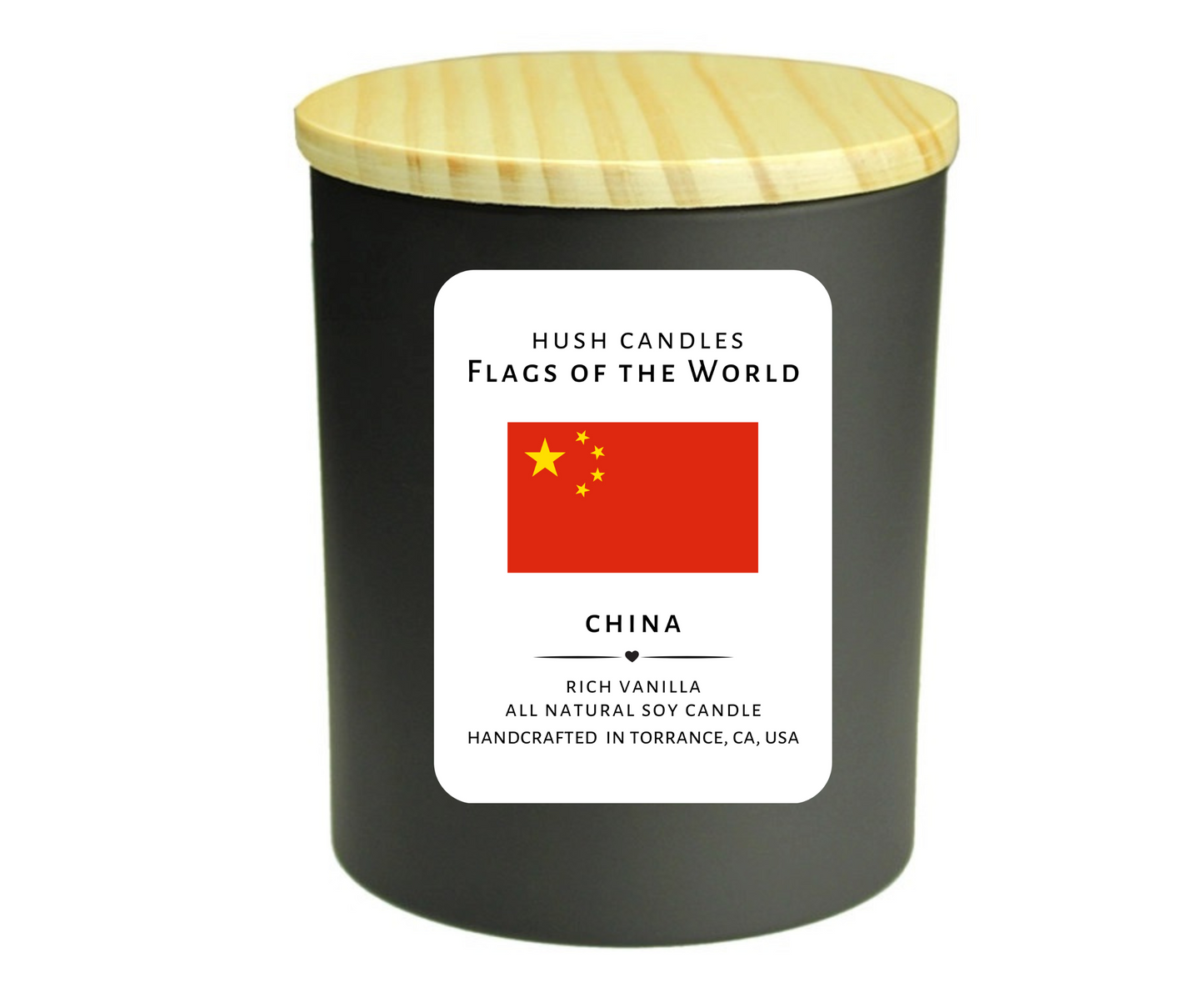 Flags of the World | Personalized by Country | Vanilla All Natural Soy Candles | Phthalate Free Fragrances | Made in USA | 10 ounce jar | 1-each