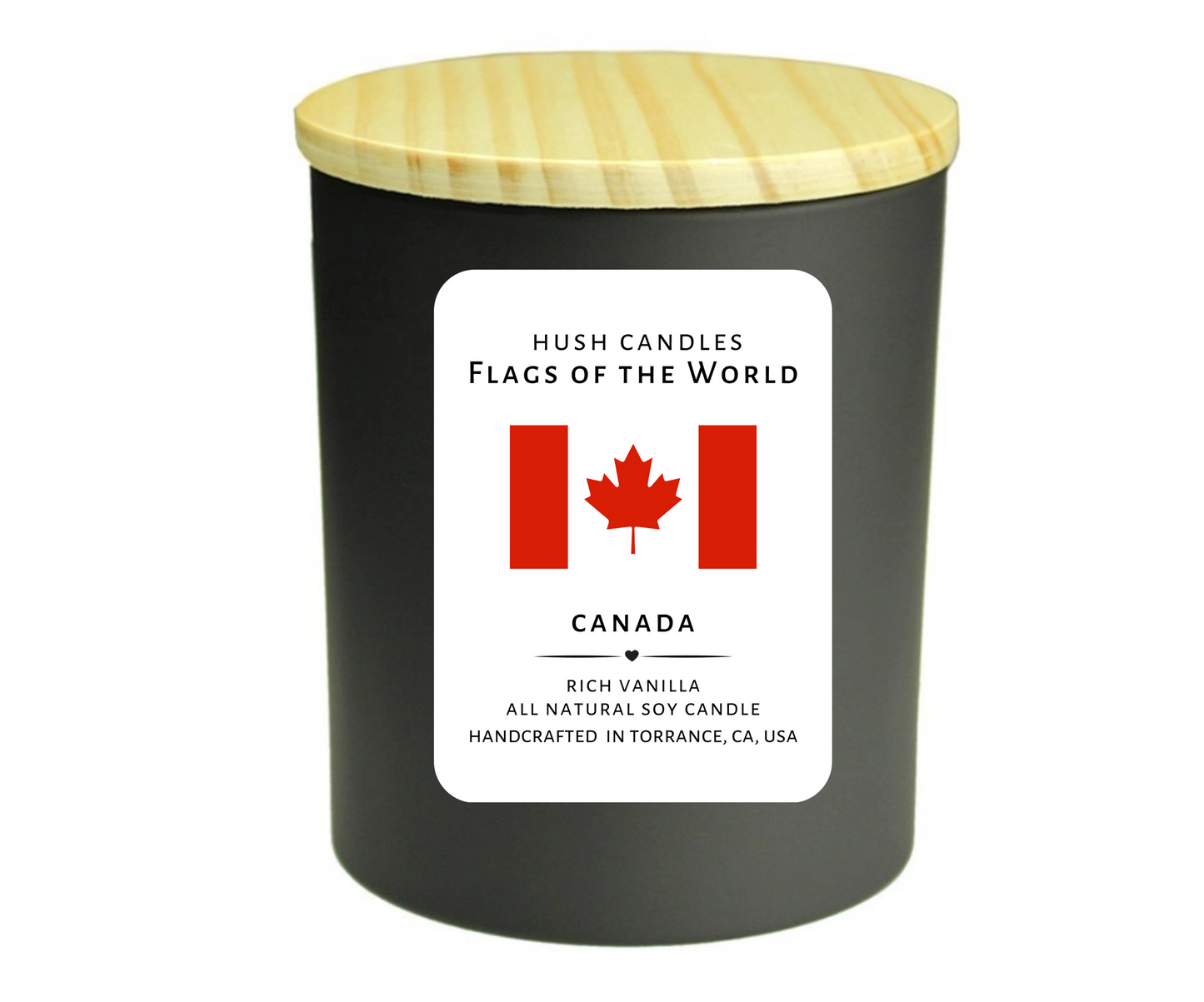 Flags of the World | Personalized by Country | Vanilla All Natural Soy Candles | Phthalate Free Fragrances | Made in USA | 10 ounce jar | 1-each